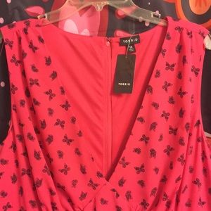 Torrid Pink and Black Butterfly Dress Sz 16
